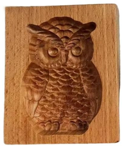 Keksformen aus Holz, 3D-Eulen-Prägung, Keksstempel, Form für Weihnachten, Erntedankfest, Küche, DIY-Backwerkzeuge, Pressstempel