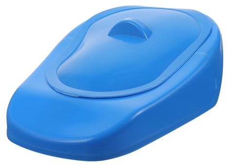 Bettpfanne mit Deckel und Griff aus Kunststoff Blau Konturiert
