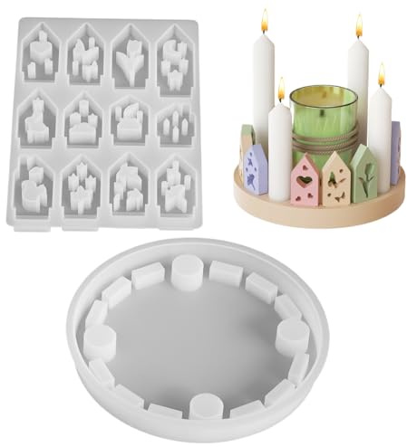 Silicone Christmas Moulds, 3D Chocolate and Cake Moulds, Advent Calendar Casting Mould with Stars Numbers, for Resin, Soap and Festive Crafts