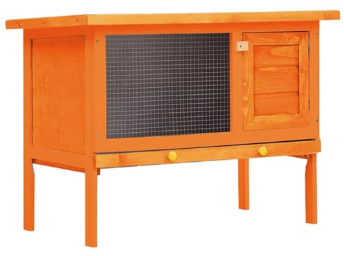 Jaula para roedores, conejillo de indias, conejera para animales pequeños, conejera de madera, 1 nivel, casa para mascotas para interior y exterior