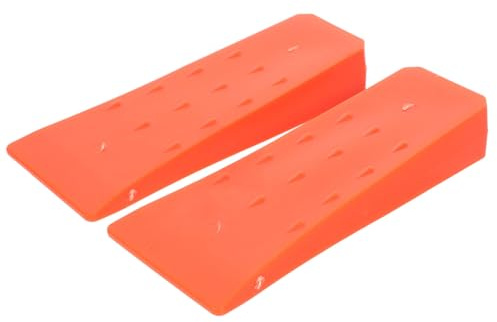 UKCOCO Lot de 2 Coins D'abattage en Plastique 20 Cm Orange, Cale Résistante aux Intempéries pour Tronçonneuse, Outil de Journalisation Sécurisé pour Jardin et Travail du Bois