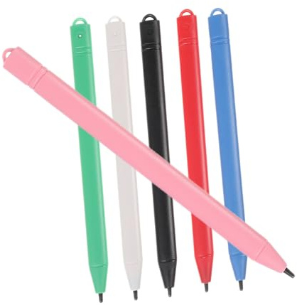 Stylet pour Tablette LCD, Lot de 6, Plastique, Écriture et Dessin | Sensibilité Tactile Élevée, Format Portable, Usage sur Tablette Graphique Style Aléatoire