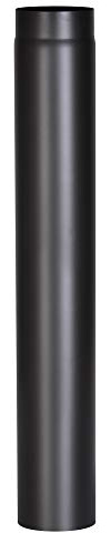 FIREFIX R150/1 Ugnsrör av 2 mm tjockt stål (rökrör) med 150 mm diameter, för kaminer och eldplatser, senotterm, svart, 1000 mm lång