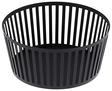 Yamazaki 3812 TOWER Tiefer Obstkorb, schwarz, Stahl, minimalistisch, 21.5 x 21.5 x 10 cm