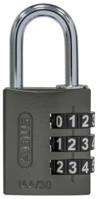ABUS Zahlen-Vorhangschloss 144/30 Lock-Tag Aluminium, titanium