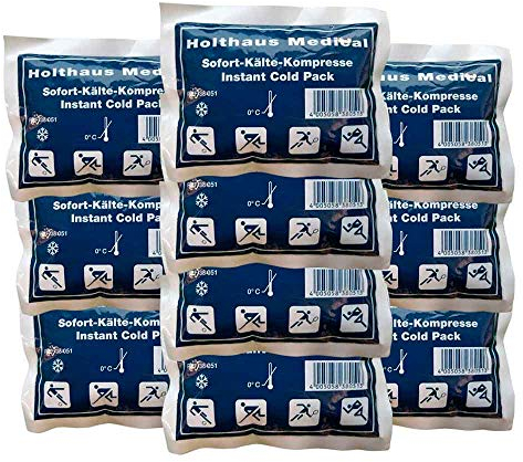 Holthaus Medical - 10 compresse refrigeranti istantanee per bambini, 10 x 13 cm