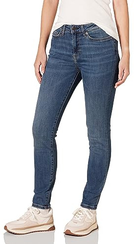 Amazon Essentials Jean Skinny, Taille Haute - couleurs abandonnées Femme, Délavé Moyen, 40