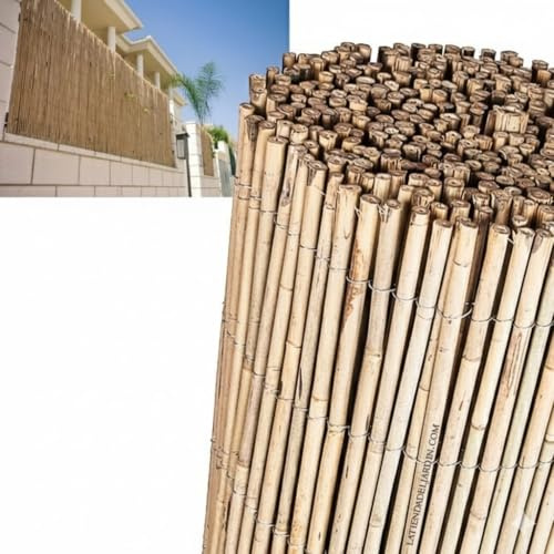 Suinga Canisse en Bambou Naturel entière 1,8 x 5 mètres, Occultation 95%, tiges de Bambou Naturelles pour terrasses et Jardins