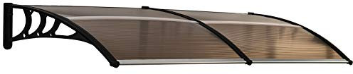 Outsunny 0.8 x 2m Curved Window Door Canopy Patio Porch Outdoor Awning Rain Snow Shelter Modern Design Brow