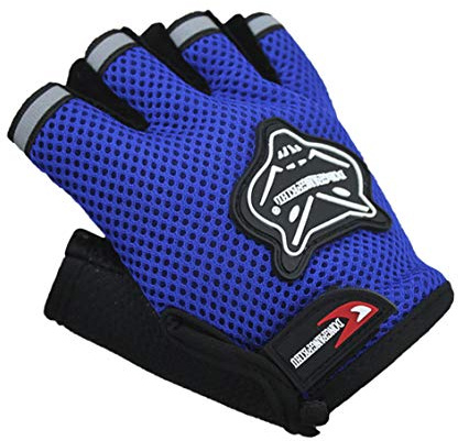 JIAHG Gants de Cyclisme Enfants Demi-Doigts en Maille Respirant pour Vélo Planches à roulettes Escalade Gants de Sport Antidérapant pour Garçons 4-7 Ans Mitaines Doux Convient au Printemps Été