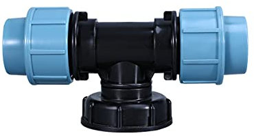 Aoktorkit IBC Tank Thread Connector s60x6 Adapter To Mdpe Water Pipe Fittings Tee Outlet 20mm