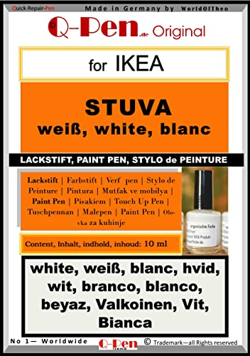 Q-Pen Ausbesserungsfarbe passend für Ikea STUVA weiß - white - blanc