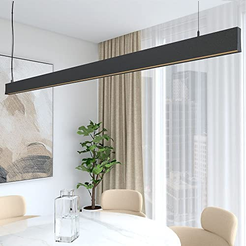 Luminaria Techo Colgante Decorativa, Hogar Cocina Salón Comedor Oficinas, Altura Regulable, Lámpara en Suspensión Profesional, Iluminación Interior de ambiente, Luz Cálida 2700K (TOKYO) (0,5 M, Negro)