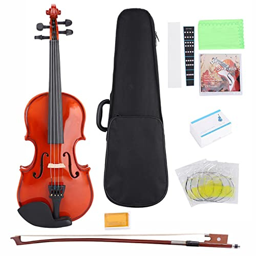 1/8 Kid Violin Set Full Size Beginner Kit with Case Bow Rosin Strings Scale Stickers for Beginners Learning Practice