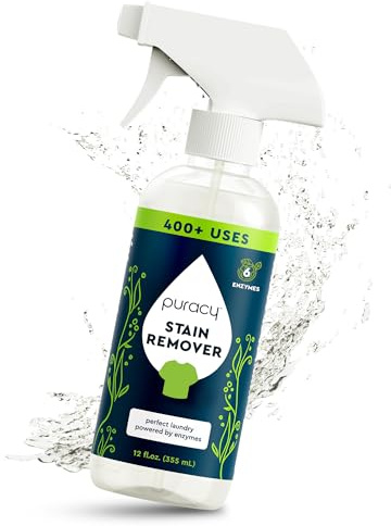 Puracy Stain Remover - Cleaning Spray, Clothes Stain Remover for Clothes, Laundry Stain Remover Spray for Clothes, Travel Stain Remover, Oil Stain Remover - Natural Spot Cleaner - Free&Clear 12oz