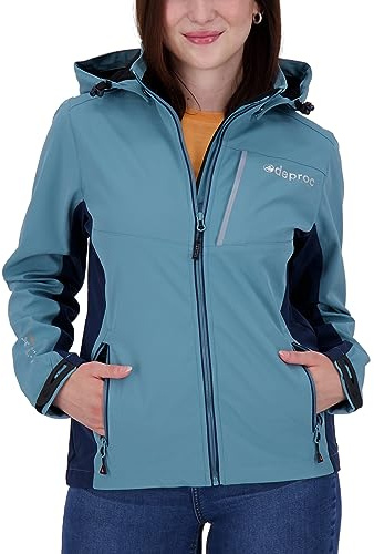 DEPROC-Active Damen Damen Softshelljacke mit Abnehmbarer Kapuze Übergangsjacke Windbreaker Nunavut Women Softshelljacke