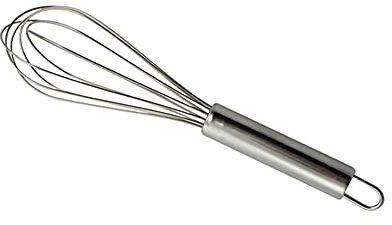 DELURA for Kochen, Edelstahl-Ballondraht, manueller Schneebesen, Backutensilien, Milch, Creme, Butter, Schneebesen, Mixer, Küche, Größe: 21 cm, Rührwerk