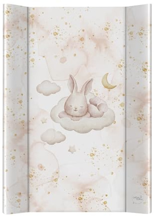 Ceba Baby® Skötdyna skötmatta – 2 kilar skötbord för babysäng 70 x 50 cm – skötbord med OEKO-TEX® Standard 100 – Tillverkad i EU – vattentätt och tvättbart – sovande kanin