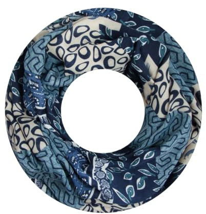 Majea Damen Loop Schal Schlauchschal Halstuch (880020) (blau 20)