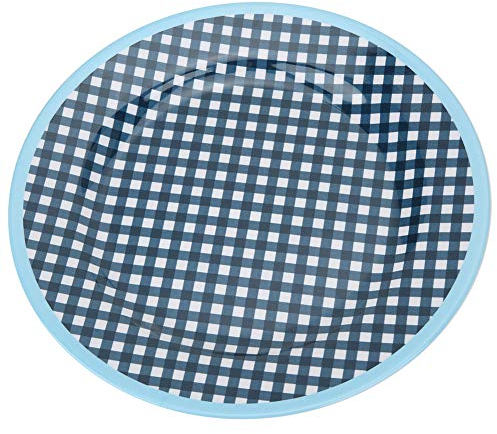 2pcs Melamine Dinner Plates, 8.67in Melamine Plates Blue Salad Plates Dessert Plates Unbreakable Dinnerware Dishes Kitchen Plates Set for Indoor and Outdoor(#04)