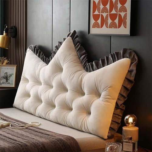 Grande Cabecera Cojín，Suave Confort Almohada de Lectura，para Cama Sofá Lumbar Apoyo Cojín，Desmontable Reposo En Cama Almohada de Lectura ,Cojín de Pared para Cama, Sofá, Silla(C,90x55cm/35x21in)