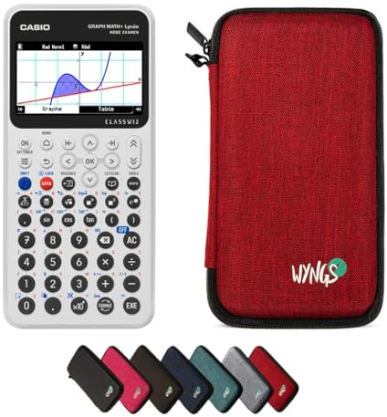 Casio Graph Math+ inkl. WYNGS Schutztasche Rot - Grafikrechner - Basic Set