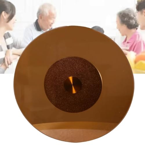QSPNVFB 90cm Piano Girevole Rotondo in Vetro Temperato, Marrone Vassoio da Portata per Decorare E Servire, Vassoio Girevole per Tavolo da Pranzo(100cm(39 inch))