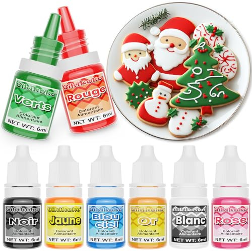 Colorant Alimentaire - Gikikoko 8 Couleurs Colorant Alimentaire Gel Concentré, Colorants Alimentaires pour Cuisson Gâteaux Fondant Macarons Creme Donuts - 6ml