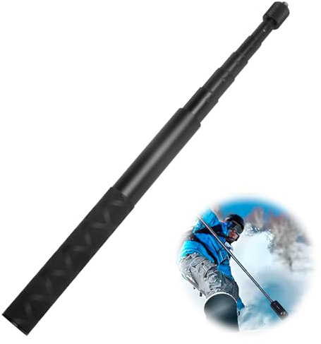 120CM Palo de Selfie Compatible con X3, Palo Selfie Invisible de Aluminio, 7 Barras de Cámara de Acción de Aluminio, Monopié para Cámaras de Acción RS One X3 X2 Go 3 Hero 12 11
