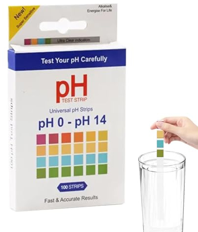 Fravsiu Ph Teststreifen 0-14, Ph Teststreifen - Ph Streifen 0-14 Ph Testpapier | PH Teststreifen 100 Streifen für Speichel, Seife, Urin, Lebensmittel, Flüssigkeiten, Wasser mit Analyse