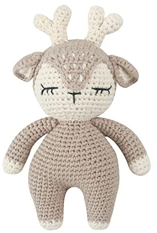 Kingke Handgefertigtes Babyspielzeug Aus Baumwolle Gehäkelt Hirschpuppe Niedliches Stofftier Superweiches Maschinenwaschbares Strickspielzeug Für Kleinkinder