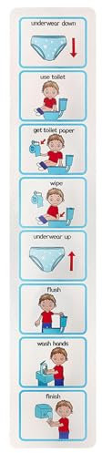 Potty Training Visual Aid Kids - Teaches Kids To Use The Toilet, Toilet Training Sticker Chart | Bathroom Behavior Monitoring Aid, Visual Timetable For Autistic Children Flash Cards Supplies