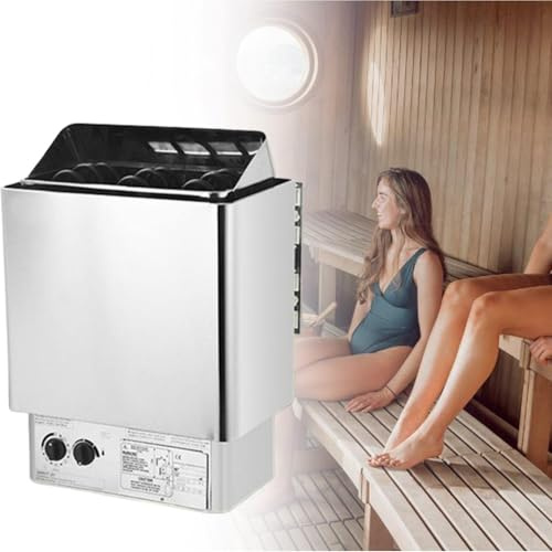 Equipo de sauna para el hogar Calefacción de acero inoxidable Equipo de sauna de pared Baño húmedo y seco Caja de sauna Sala de sauna para el hogar Hotel Spa Ducha Sala de vapor,6KW