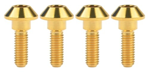 Zylinderkopfschrauben mit Innensechskant， 4 Stück Titanlegierungsschrauben Bremsen M6 konische Kugel-Inbusschlüsselschraube, Gold, M6X20mm(Gold)