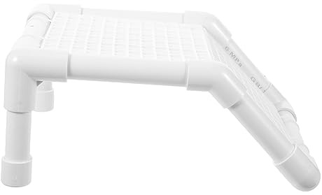 BESPORTBLE Turtle Terrace Tortoise Cage Turtle Basking Aquarium Stand Aquarium Heater Pad Fish Aquarium Automatic Fish Feeder Hanging Tortoise Tortoise Accessories Lizard White Plastic