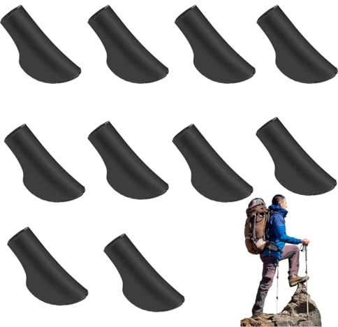 10 Stück Walking Stöcke Gummipuffer, Ersatzteile, Gummipuffer Walking Stöcke, Walking Pads Wanderstöcke Gummipuffer für Trekking Asphalt Kies Gebirge