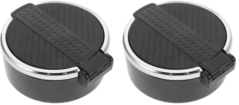 MUCKLILY Cenicero de coche con tapa, cenicero portátil para vehículo, rectangular, material resistente a altas temperaturas, para interior limpio y diseño elegante