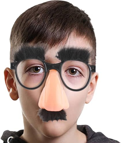 Verkleidung Brille - Lustige große Nasenbrille mit Schnurrbart und Augenbrauen für Partys | Dumme Kostüm -Requisiten für Halloween, Comic -Sketche, Fotoshootings, Geburtstagsereignisse, Witzspielzeug,