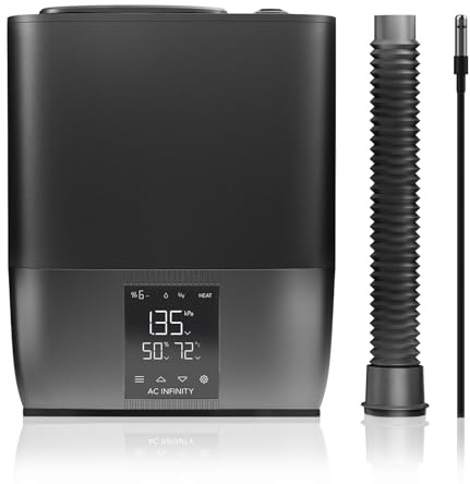 AC Infinity CLOUDFORGE T5, Warm Mist Plant Humidifier 9L with VPD Humidity 10-Level Controls, Hot/Cold Vaporizer for All Climates, Continuous Water Purifying, Extendable Targeted Hose for Grow Tents