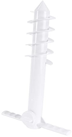 POPETPOP Anclaje De Suelo para Sombrilla De Playa Abs Blanco 38x25 Cm para Arena y Tierra Instalación Fácil para Jardín y Camping Resistencia Al Viento