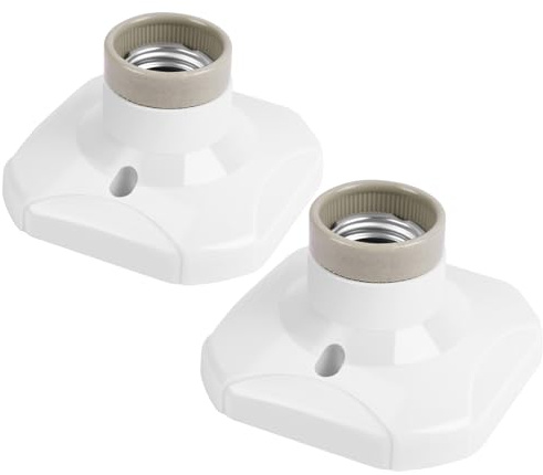 URAQT 2 Stück Lampenfassung E27, Deckenleuchte E27 Wandfassung Weiß für LED-Leuchtmittel, AC220-250V LED Lampe Fassung für Wand und Decke Flure, Treppen, Kellerräume, Lampenhalterung decke