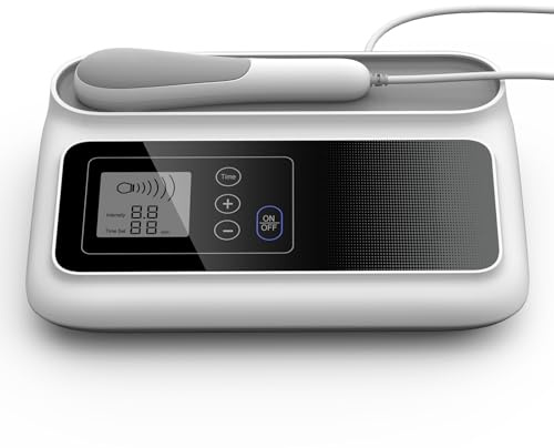 Ultraschalltherapie 1 MHz 3 Intensitätsstufen, Ultraschallgerät für Zuhause Schmerztherapie, Sportbehandlungen, Verwendung zu Hause Ultraschall-Physiotherapie (Weiß C01)