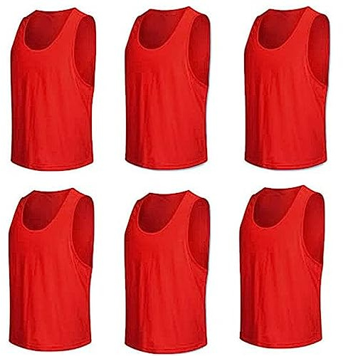Senston 6 Stück Leibchen für Fußball, Basketball, Baseball Training, Fußball Trainingsleibchen für Anfänger, Jugendliche und Erwachsene