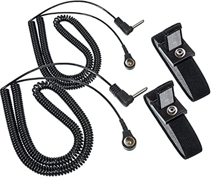 Assurance Designed Grounding Wrist Strap 2 Pack. Use for Earth Connection & EMF Radiation - Use for Desk, Floor, Bed, Pillow or Yoga… (1 pr, Black)
