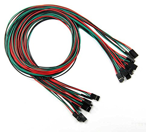 DollaTek 10 pcs/lot 70cm 3 Pin Female to Female Jumper Wire Dupont Cable designed for connecting components in 3D printers for Arduino main boards and module sensors