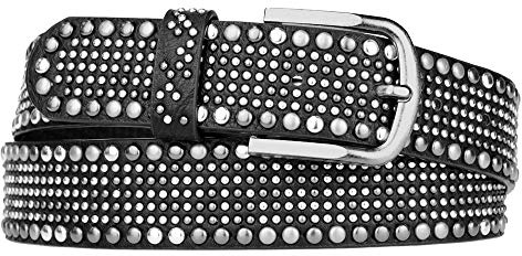 Zakatte • Damen Nietengürtel aus Kunstleder Damengürtel Hüftgürtel Taillengürtel Biker Gürtel BS029