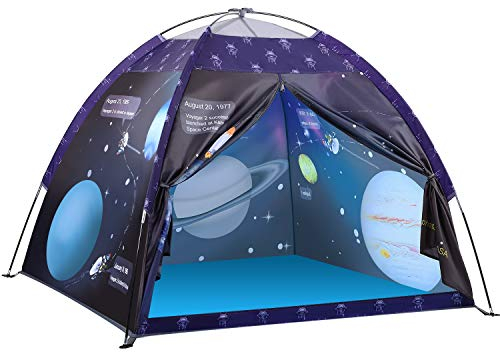 Exqline Kinderzelt, Universum Galaxis Spielzelt für Jungen Mädchen, Pop-up Kinder Zelt Faltbare mit Tragbarer Tasche, für Drinnen Außen Kinderzimmer Kindergarten, Geschenk für Kinder, Sonnensystem