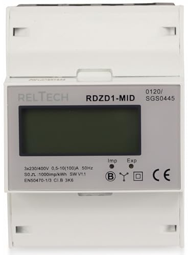Reltech Drehstromzähler digital RDZD1-MID, 100 A, MID-geeicht, 4 TE