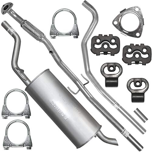 Adamot Schalldämpferset Abgasrohr Mitteltopf Endschalldämpfer Auspuff Endtopf für Opel Corsa D 1.2