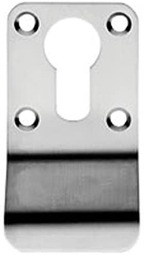 Euro Profile Cylinder Latch Pull Handle - 78 x 44mm - Satin Stainless Steel | External Door Cylinder Night Latch Pull Handle - Flat Keyhole Rim Lock Outdoor Handle